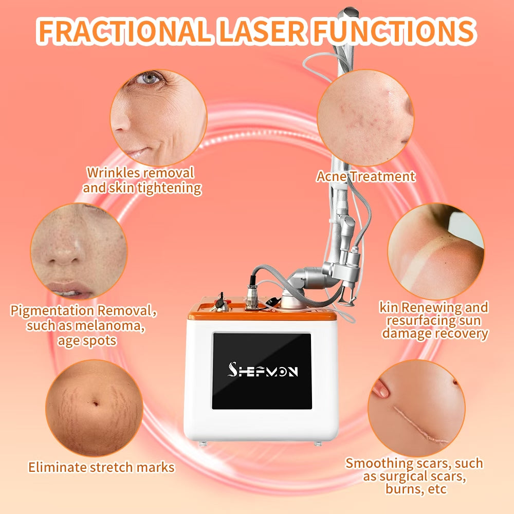 2025 Professional CO2 Fractional Laser Machine 10600nm Stationary Skin Resurfacing Scar Removal Whitening Acne Treatment